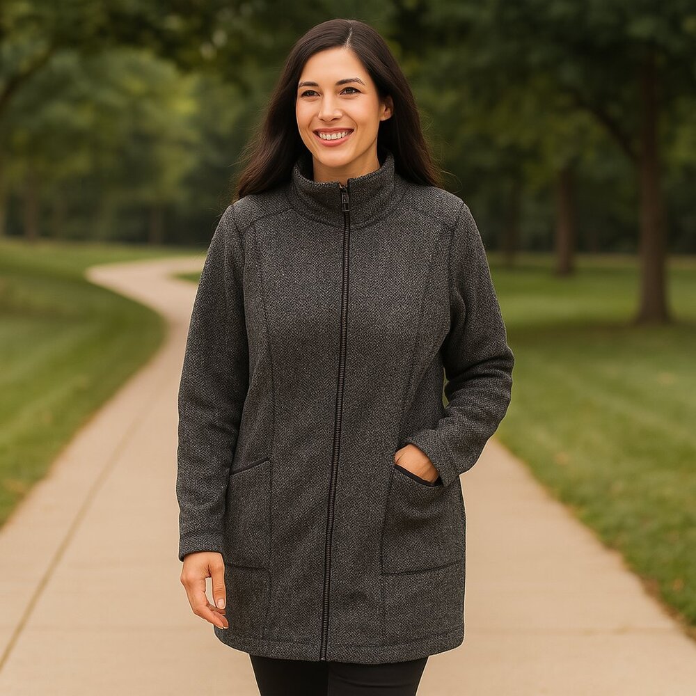 Swiss Tech Womens Grey Utility Full Zip Jacket Size Large